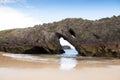 Rock formation in San Antolin beach, Spain Royalty Free Stock Photo