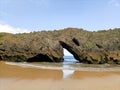 Rock formation in San Antolin beach, Spain Royalty Free Stock Photo
