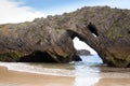 Rock formation in San Antolin beach, Spain Royalty Free Stock Photo