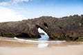 Rock formation in San Antolin beach, Spain Royalty Free Stock Photo