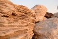 rock formation on the sea shore looking beautiful on sunset