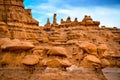 Rock formation in the shape of fairy chimneys at Goblin valley Utah USA Royalty Free Stock Photo