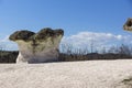 Rock formation The Stone Mushrooms near Beli plast village, Kardzhali Region, Bulgaria Royalty Free Stock Photo
