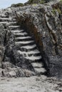 Rock formation with stone steps Royalty Free Stock Photo