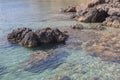 Rock formation on the talamone coast, tuscany