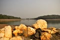 rock formation at talberia lake, jhilimili, westbengal Royalty Free Stock Photo