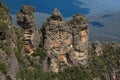 Rock formation `The Three Sisters` Royalty Free Stock Photo