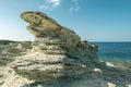 Rock formation on tip of Cap Corse in Corsica