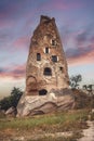 Rock formation used as a dwelling near Uchisar Castle Royalty Free Stock Photo