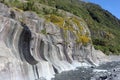 Rock formation Waiho River valley New Zealand Royalty Free Stock Photo