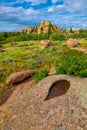 Rock formations at Vedauwoo Recreation Area, WY. Royalty Free Stock Photo