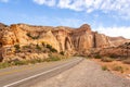 Rock formations along the highway in the Capitol Reef National Park in Utah Royalty Free Stock Photo