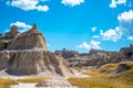 Rock formations at Badlands National Park in South Dakota. Royalty Free Stock Photo