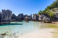 Rock Formations at the Beach, in Bermuda Royalty Free Stock Photo