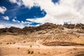 Rock formations and beautiful landscape between Uyuni and La Paz, Bolivia. Desert landscape of Bolivia Royalty Free Stock Photo