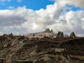 Rock formations in Cappadocia, Uchisar town