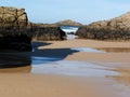 Rock formations on the coast of the sea at Quiberon, France Royalty Free Stock Photo