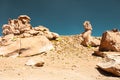 Rock formations in the desert on plateau Altiplano, Bolivia Royalty Free Stock Photo