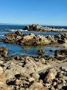 Rocky Outcrops in the Ocean at Carmel by the Sea California Royalty Free Stock Photo