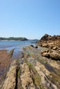 Rock formations in front of cliffs in northern Spain