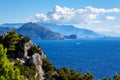 Rock formations on the Island Capri, Gulf of Naples, Italy, Europe