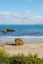 Rock formations in La Grande Plage beach, Biarritz