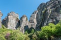 Rock formations in Meteora, Greece Royalty Free Stock Photo