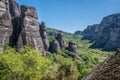 Rock formations in Meteora, Greece Royalty Free Stock Photo