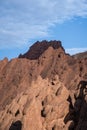 Rock formations of mountains at Dades Gorge Morocco during sunset