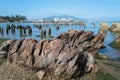 Rock formations near the ferry terminal in Anacortes, Washington, USA Royalty Free Stock Photo