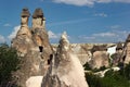 Rock formations near the Zelve valley in Cappadocia, Turkey Royalty Free Stock Photo