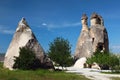 Rock formations near Zelve valley in Cappadocia, Turkey Royalty Free Stock Photo