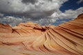 Rock formations in the North Coyote Buttes, part of the Vermilion Cliffs National Monument. This area is also known as The Wave Royalty Free Stock Photo