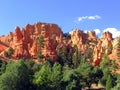 Eroded red rocks and hoodoos in Red Canyon State Park Royalty Free Stock Photo