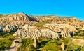 Rock formations of Rose Valley at Goreme National Park in Turkey Royalty Free Stock Photo