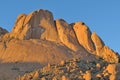 Rock formations at Spitzkoppe in Namibia at sunset Royalty Free Stock Photo