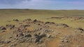 Rock formations and stacked stones in Mongolia