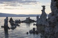 Rock formations at sunset of Mono Lake Royalty Free Stock Photo