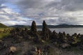 Rock formations on Tsagaan Nuur Lake, Mongolia