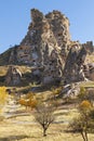 Rock formations in Uchisar, Cappadocia, Turkey Royalty Free Stock Photo