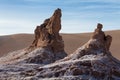 Rock formations of the valley of the moon