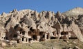 Rock Formations in Zelve Valley, Cappadocia, Nevsehir, Turkey Royalty Free Stock Photo