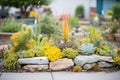 rock garden featuring various droughttolerant plants Royalty Free Stock Photo