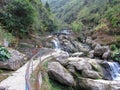 Rock garden water falls in Darjeeling Royalty Free Stock Photo