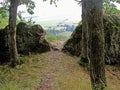 Rock gate into the abyss in the mountains Royalty Free Stock Photo