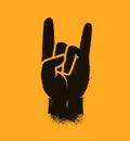 Cool hand gesture symbol. Heavy metal, rock vector illustration