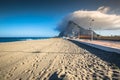 The Rock of Gibraltar from the beach of La Linea, Spain Royalty Free Stock Photo