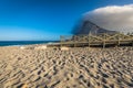 The Rock of Gibraltar from the beach of La Linea, Spain Royalty Free Stock Photo