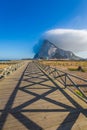 The Rock of Gibraltar from the beach of La Linea, Spain Royalty Free Stock Photo