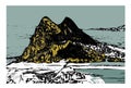 Rock of Gibraltar colour illustration